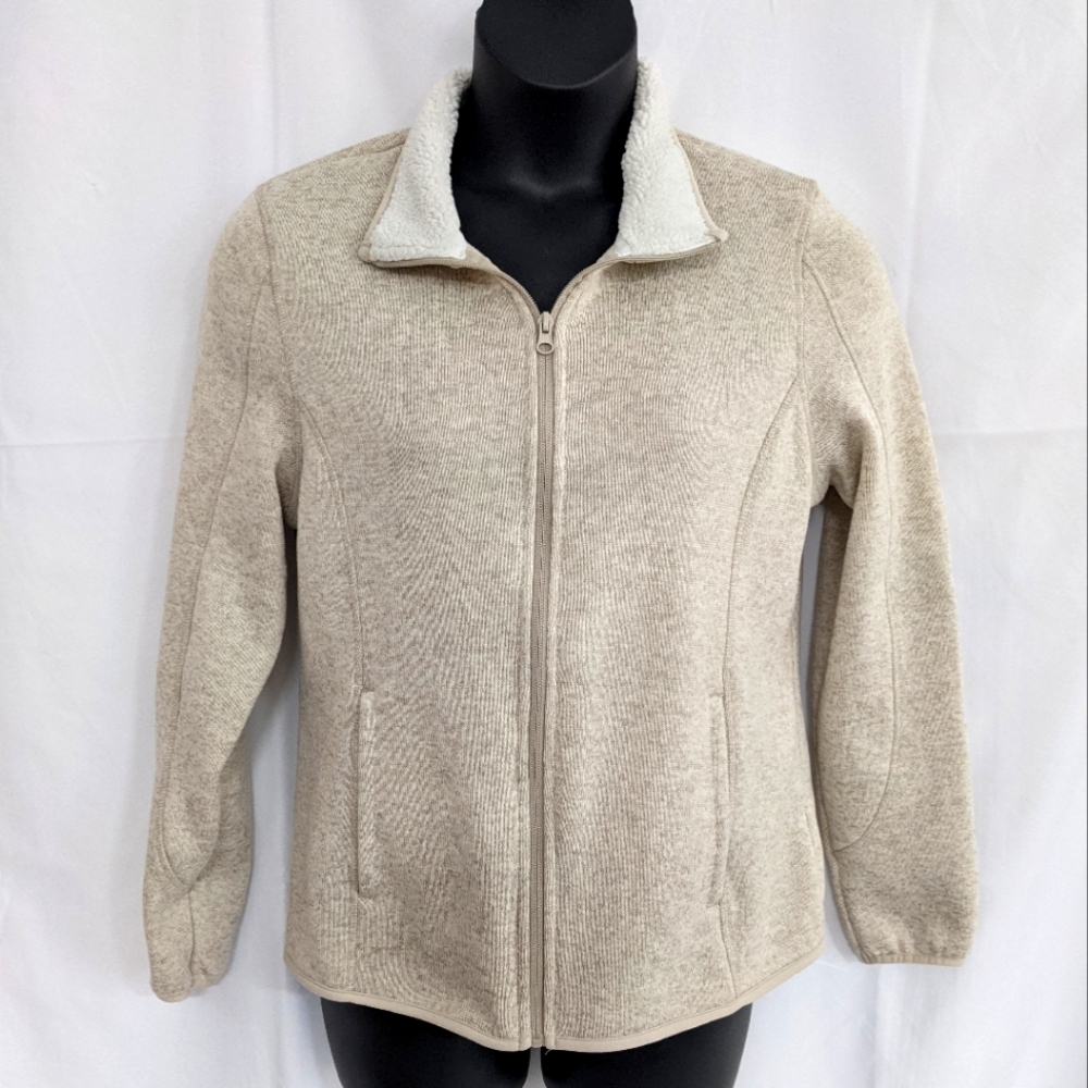 Swiss tech light tan zip up jacket